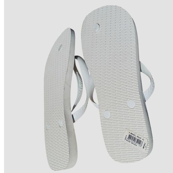 Havaianas Brazil Logo Flip Flops 43/44 Blue Yellow Green Sandals US 11/12 READ - Picture 3 of 10